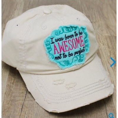 's  Cap Beige Distressed Vintage Baseball Hat NWT Born To Be Awesome ...  eb-34638887